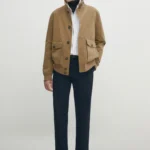 Cotton blend jacket with pockets