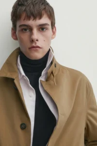 Cotton blend jacket with pockets - Görsel 4